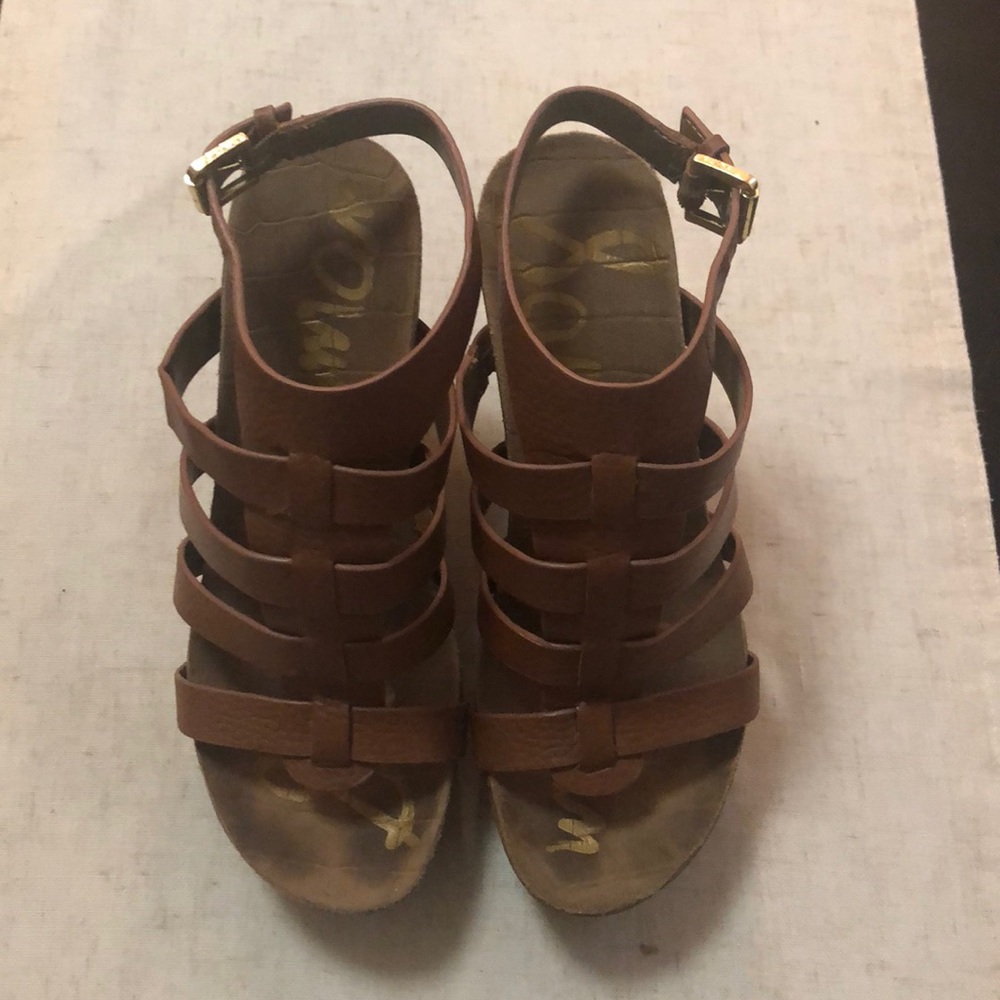 Sam Edelman Leather Cage Wedges